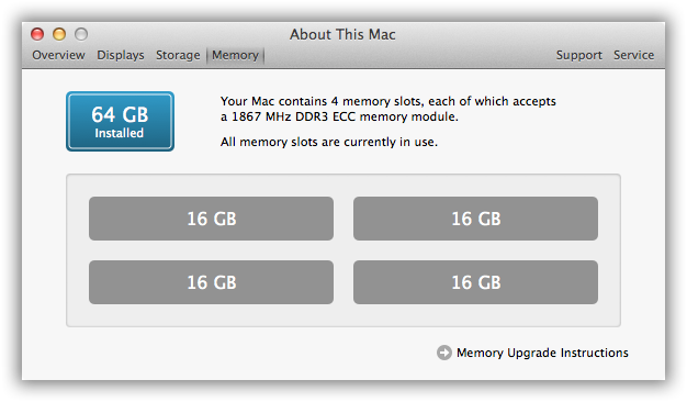 memória RAM no MacBook
