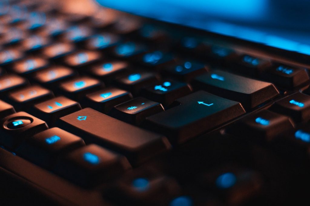 teclado para pc windows com backlight azul