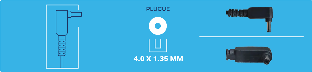 medidas do plug 10 para fonte de noteb