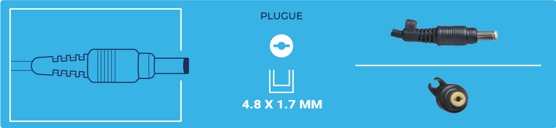 medidas do plug 2 para fonte de notebook