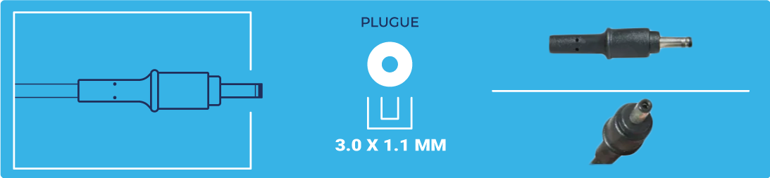 medidas do plug 20 para fonte de noteb