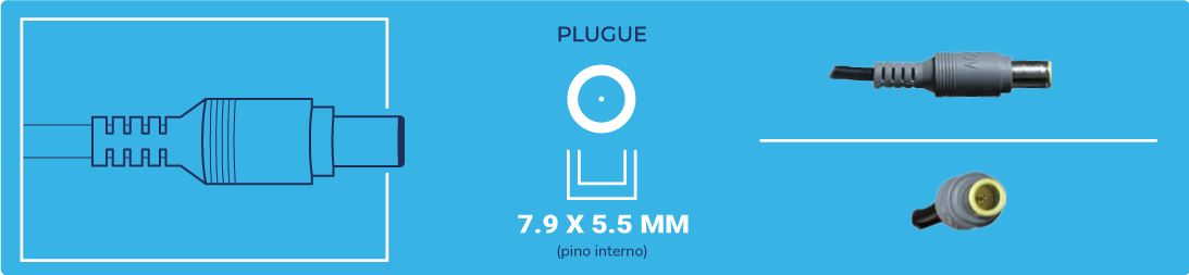 medidas do plug 6 para fonte de notebook