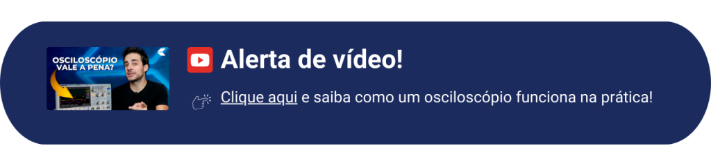 Osciloscópio e homem em uma miniatura com fundo azul do Youtube