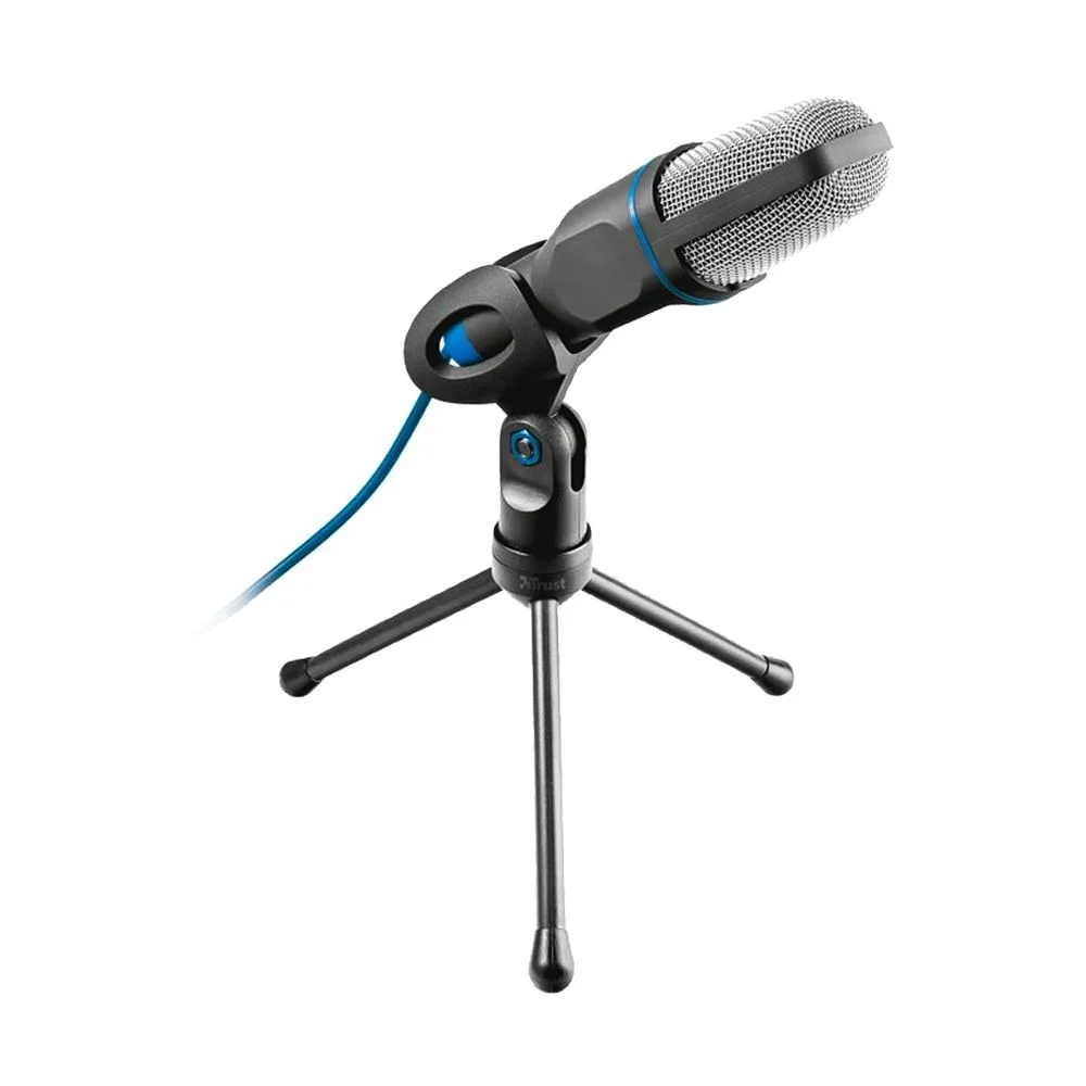 Microfone Condensador Trust Mico com Tripé Ajustável, USB para PC, Preto - 23790