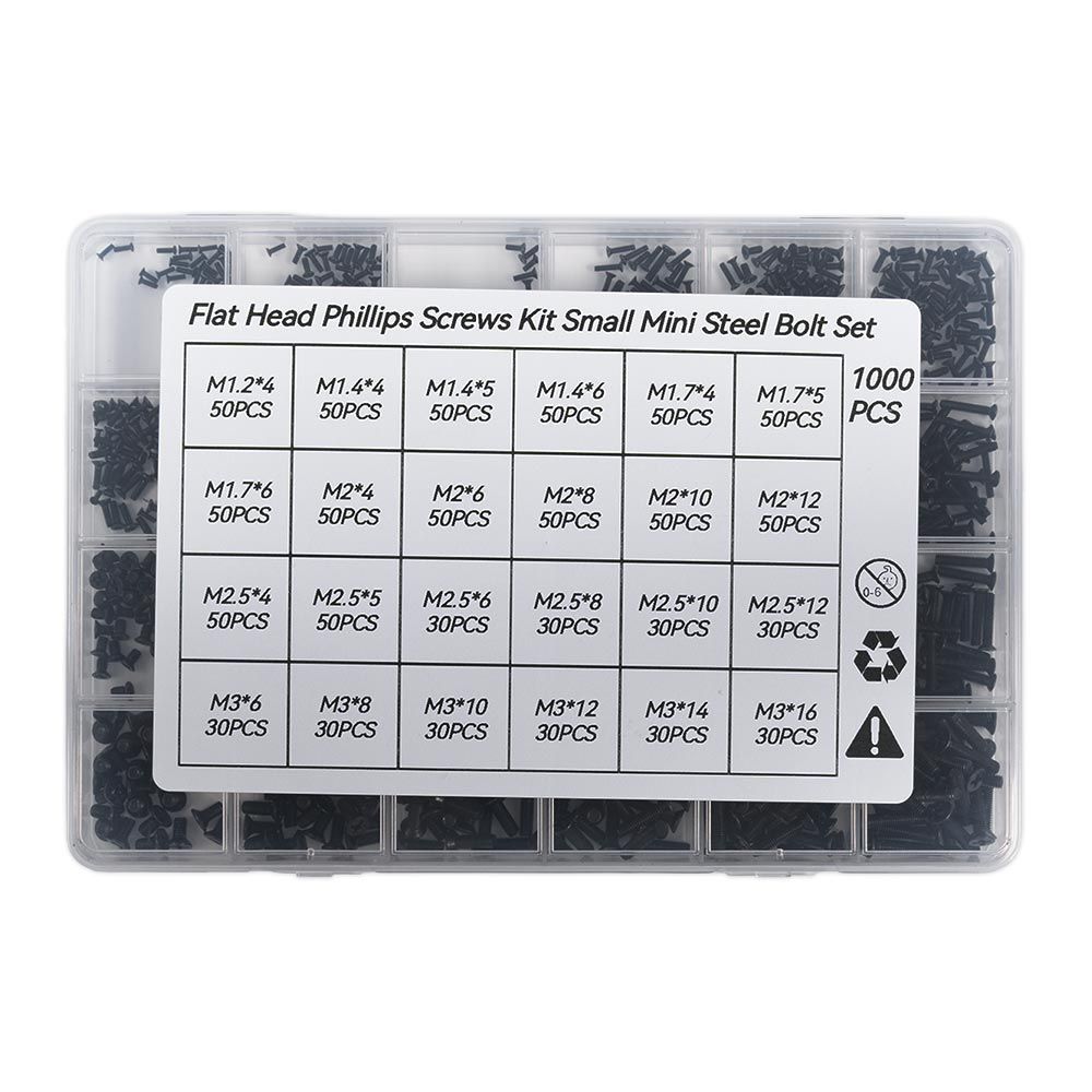 Kit 1000 unidades de Parafusos para Notebook, Celular, Tablet e Eletrônicos