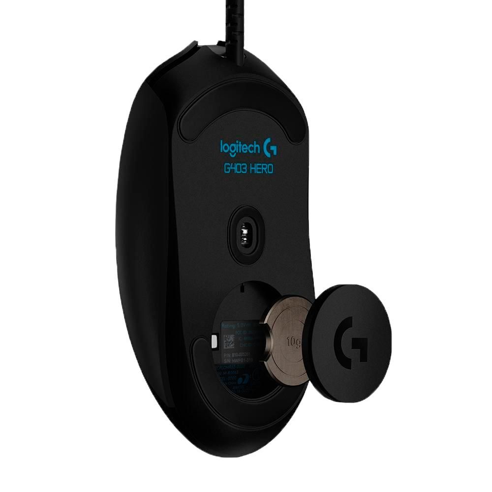 Mouse Gamer Logitech G403 HERO com LIGHTSYNC RGB, 6 Botões Programáveis, HERO 25K, Preto - 910-005631