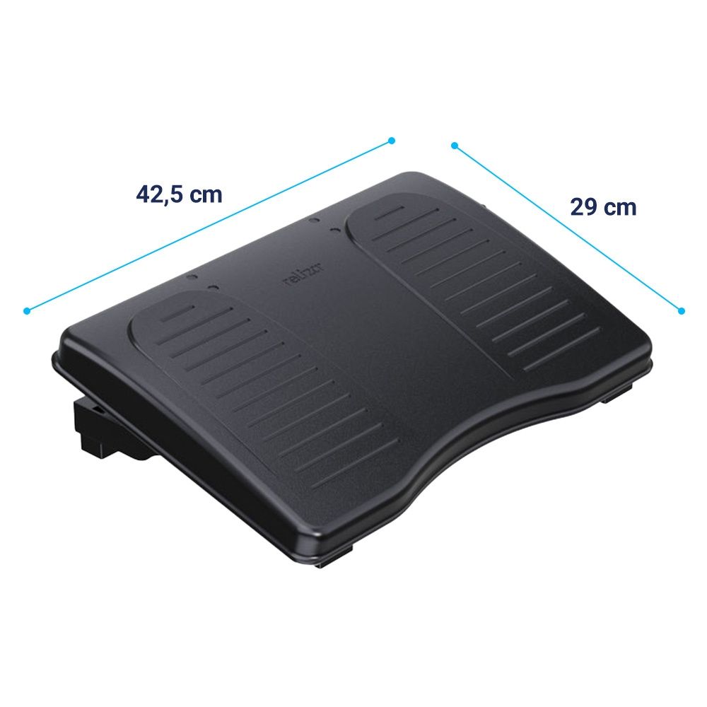 Apoio para Pés Ajustável Reliza Ergolight Preto