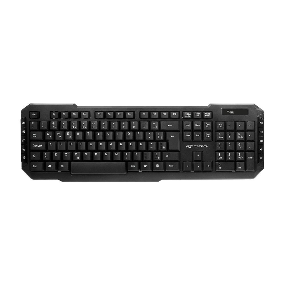 Combo teclado e mouse USB C3TECH Sem Fio Preto - K-W40BK