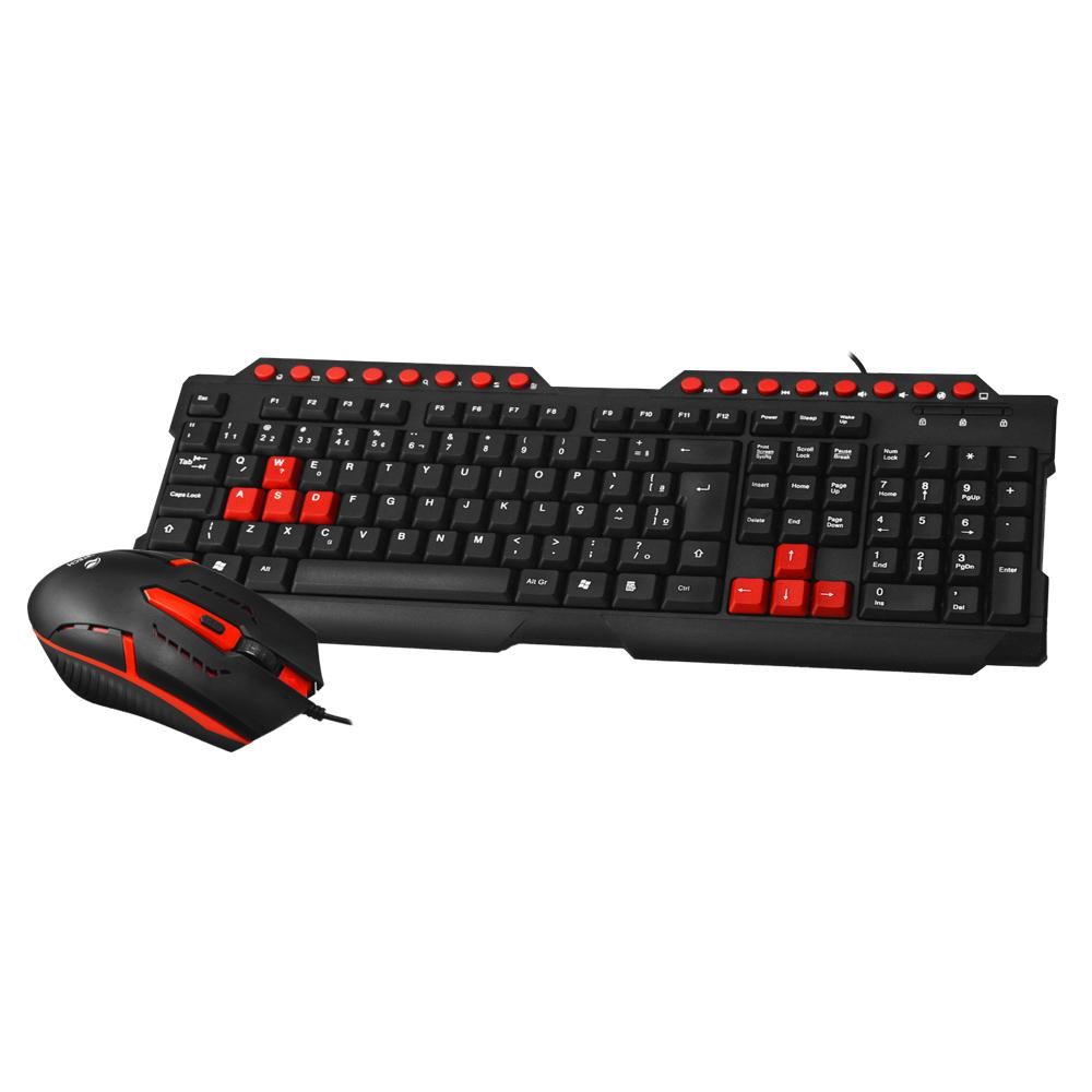 Combo teclado e mouse Gamer USB C3TECH Com Fio Preto - GK-20BK