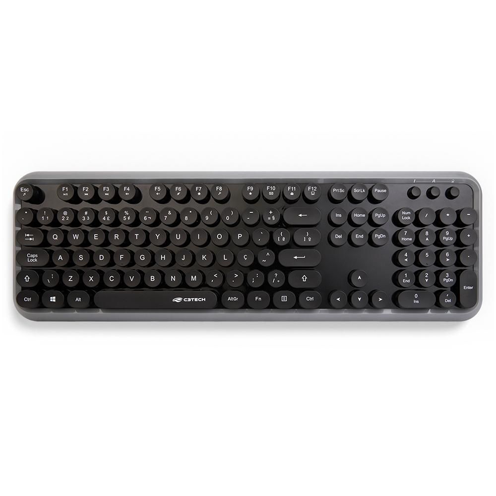 Combo teclado e mouse USB C3TECH Sem Fio Preto - K-W200BGY