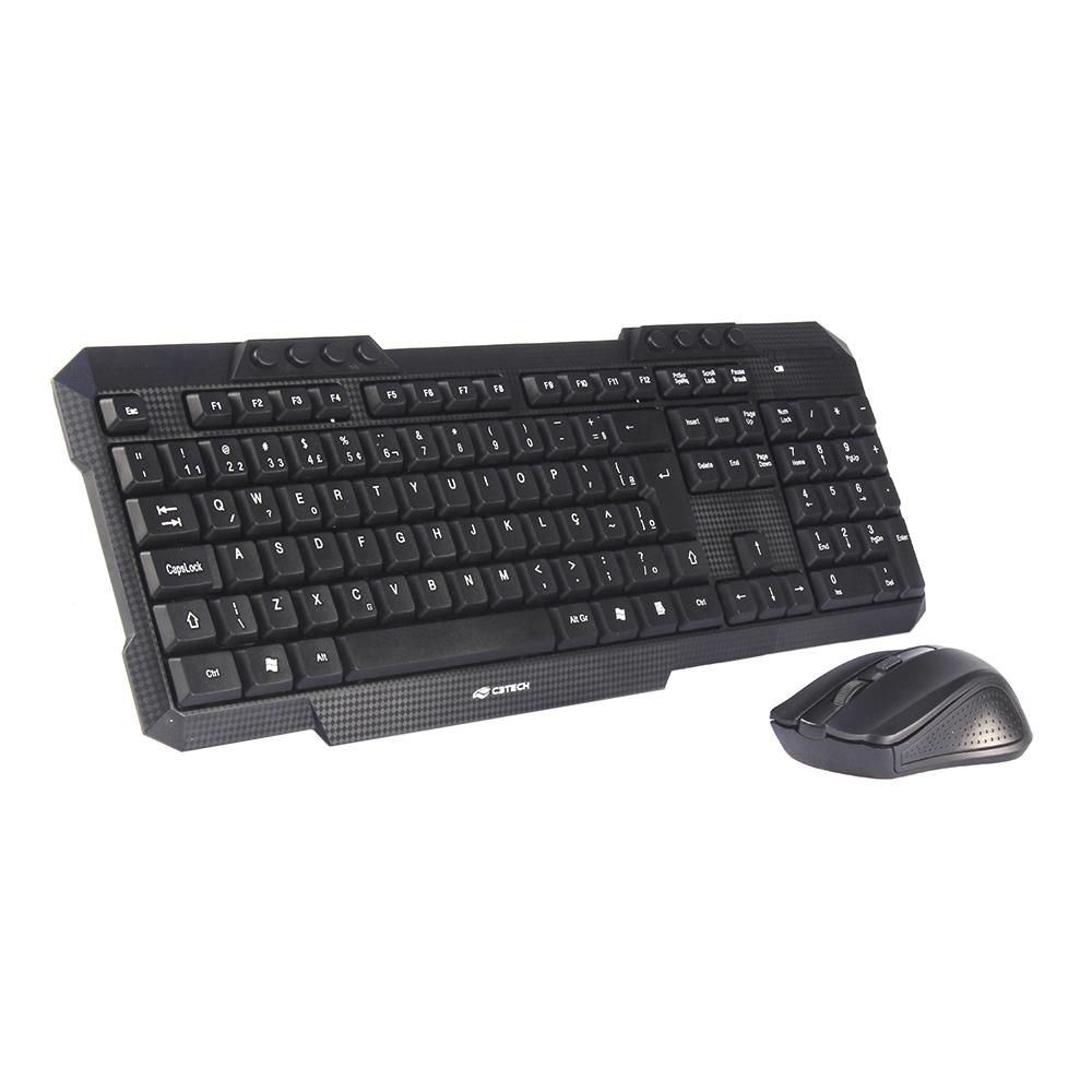Combo teclado e mouse USB C3TECH Sem Fio Preto - K-W10BK
