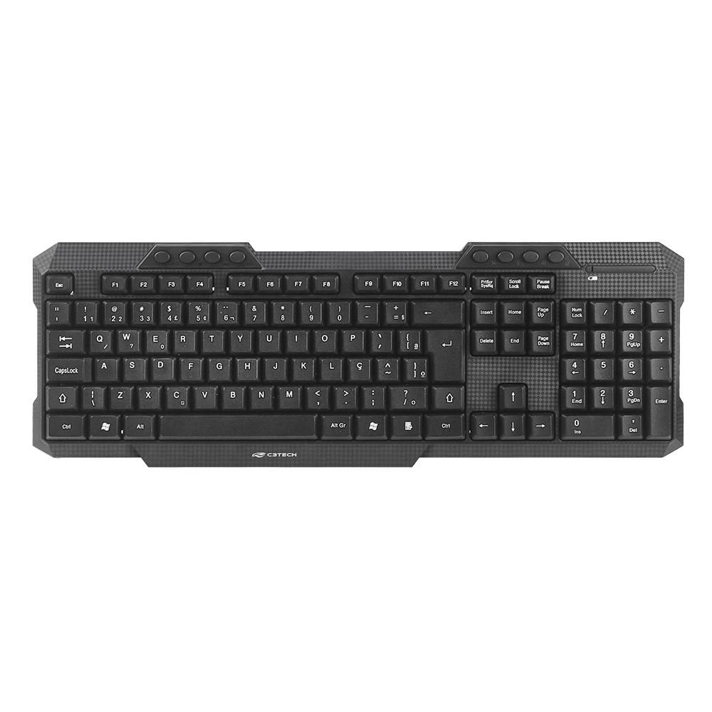 Combo teclado e mouse USB C3TECH Sem Fio Preto - K-W10BK