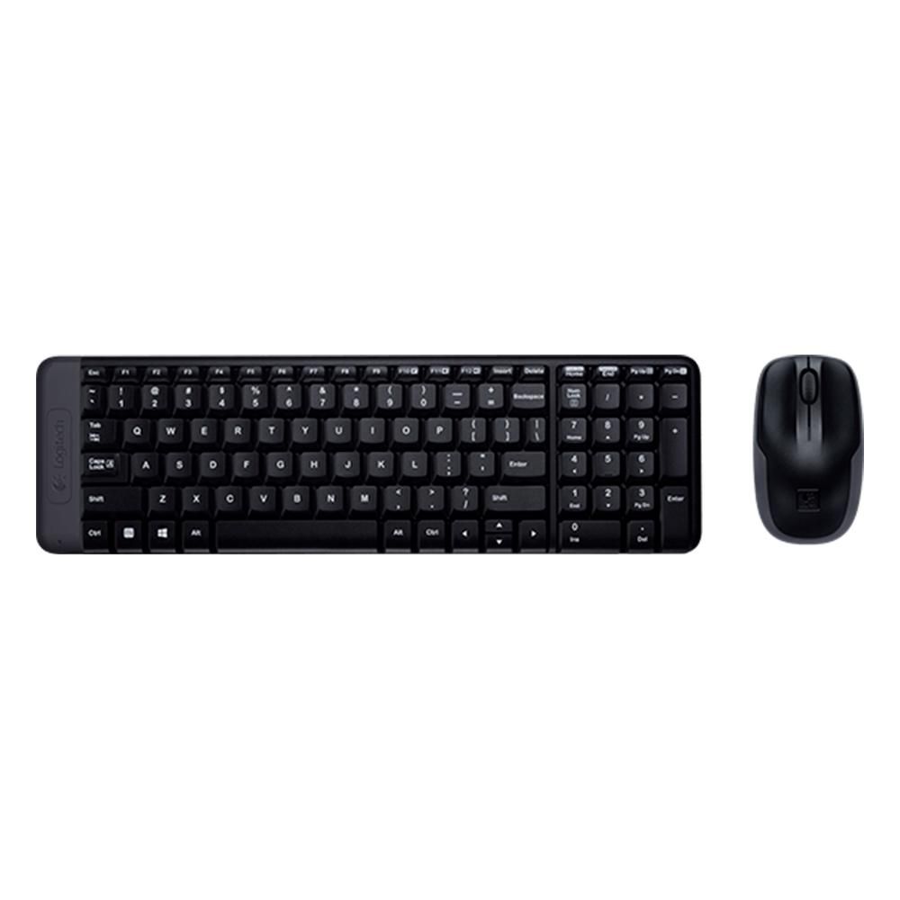 Kit Mouse + Teclado Sem Fio Preto Logitech MK220