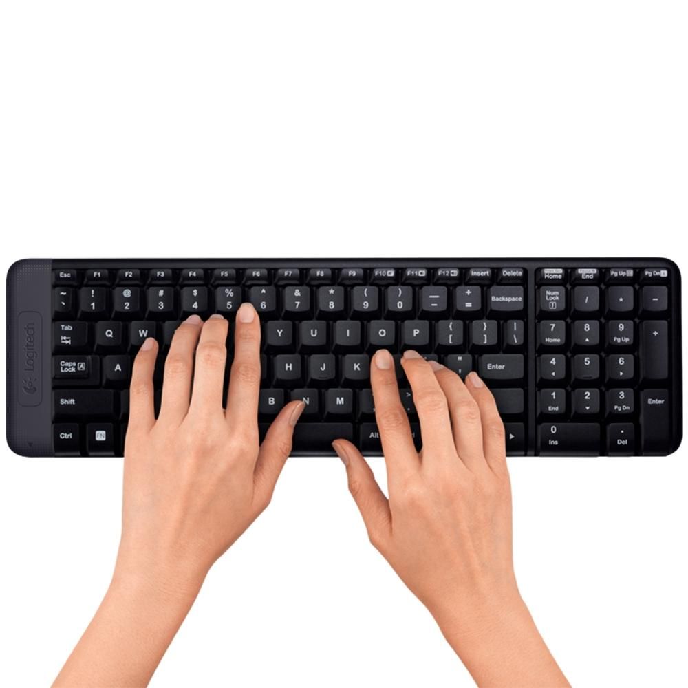 Kit Mouse + Teclado Sem Fio Preto Logitech MK220