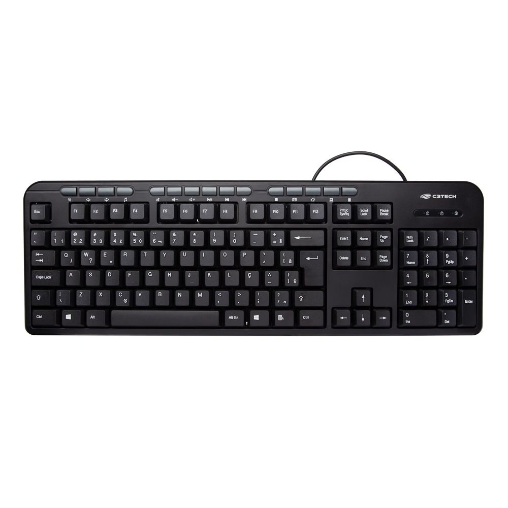 Kit Teclado e Mouse KT-100BK USB C3Tech | Preto