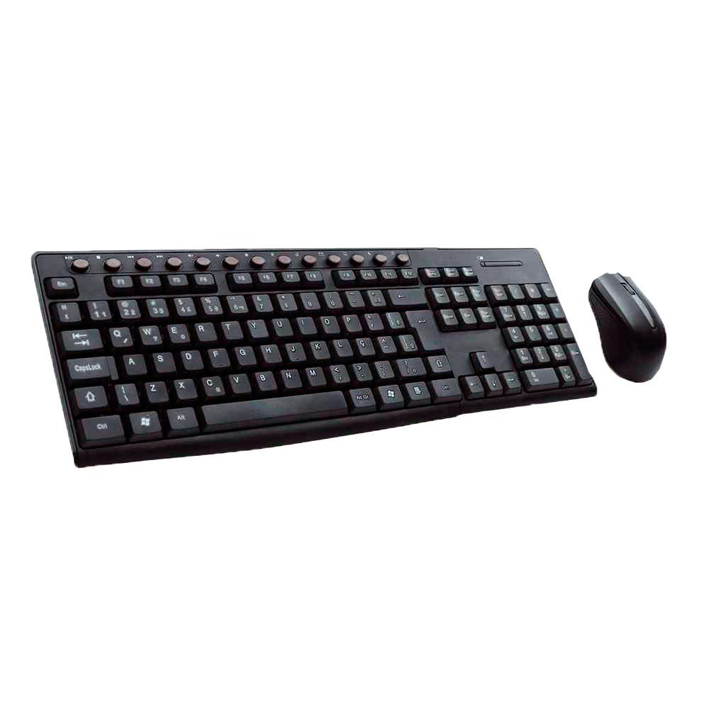 Kit Teclado e Mouse USB C3TECH Sem Fio Preto - K-W30BK