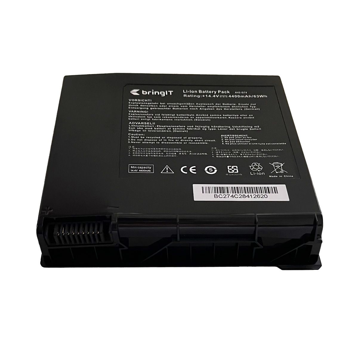Bateria para Notebook compatível com o Asus Rog G74SX, 14.4 V 4400 mAh, com recarga inteligente e 12 meses de garantia.