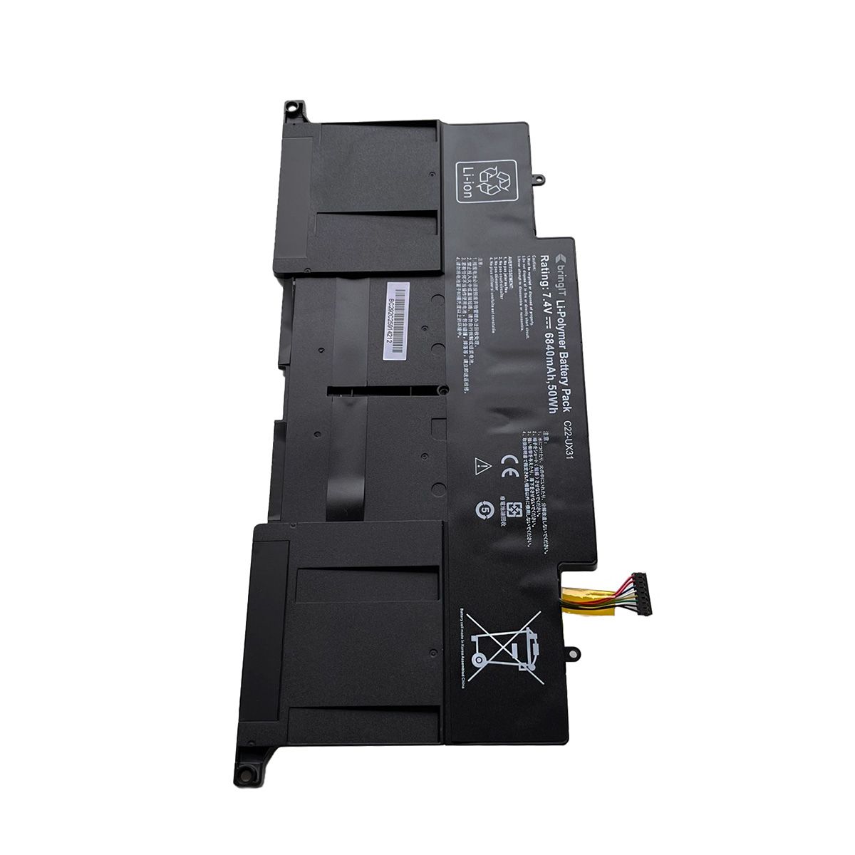 Bateria para Notebook compatível com o Asus ZenBook Ux31E, 7.4 V 6840 mAh, com recarga inteligente e 12 meses de garantia.