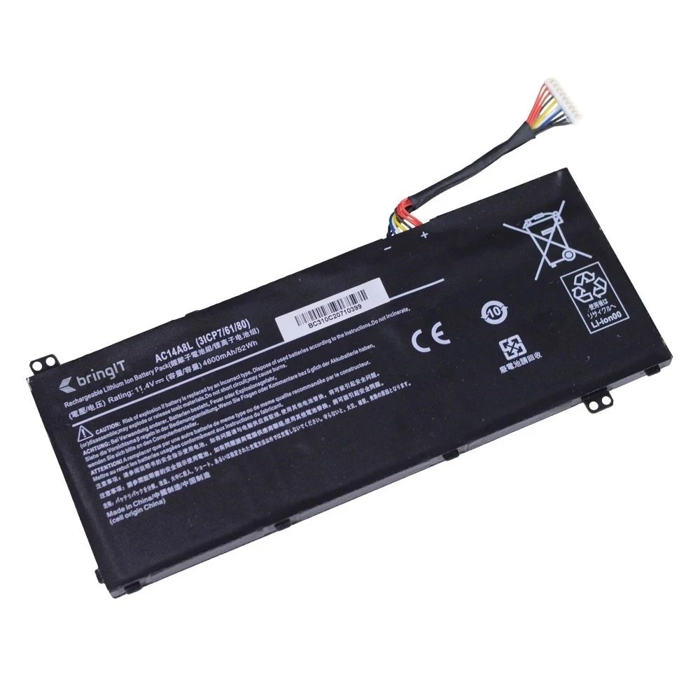 Bateria para Notebook Acer Aspire VN7-571G-51WH 11.4 V 4600 mAh com recarga inteligente e 12 meses de garantia