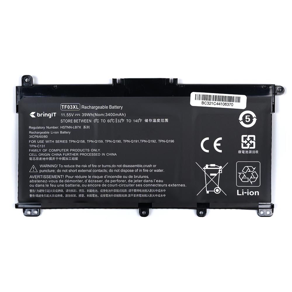 Bateria para Notebook Hp Part Number TPN-Q189 11.55V 3400mAh