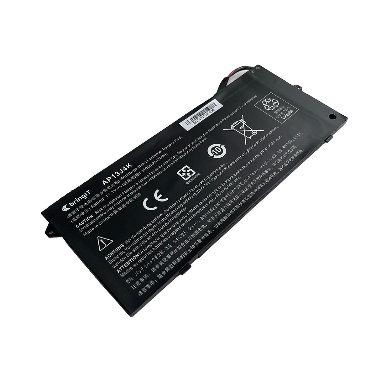 Bateria para Notebook compatível com o Acer Chromebook C733-C3V2, 11.25 V 3400 mAh, com recarga inteligente e 12 meses de garantia.