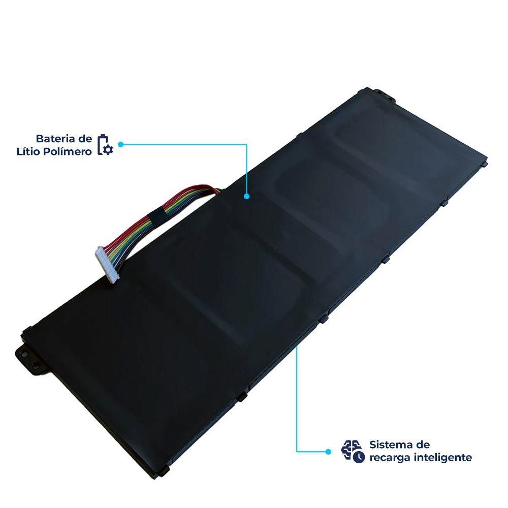 Bateria para Notebook compatível com o Acer Aspire ES1-572-51NJ, 15.2 V 3600 mAh, com recarga inteligente e 12 meses de garantia.