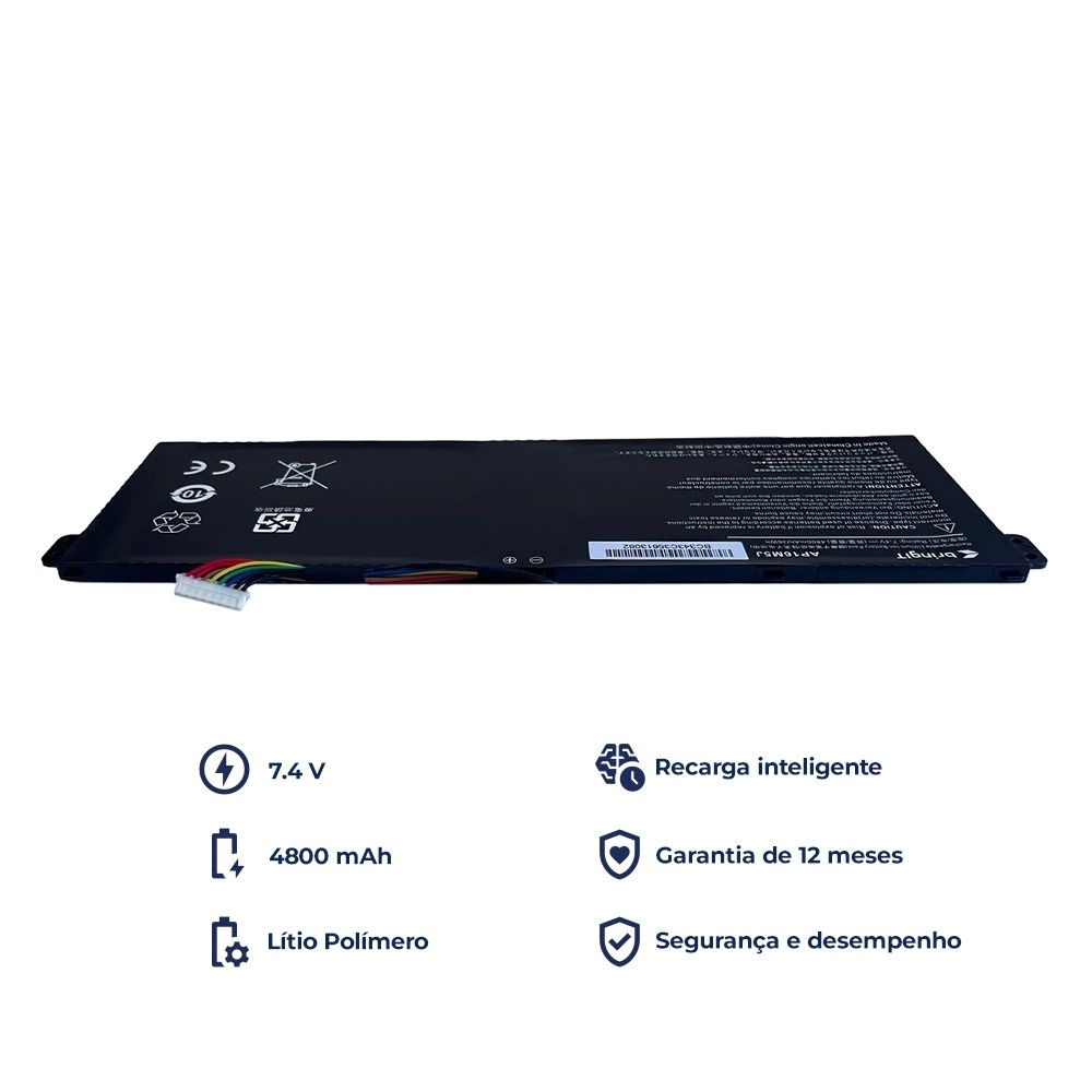 Bateria para Notebook compatível com o Acer Aspire A515-52G-78HE, 7.4 V 4800 mAh, com recarga inteligente e 12 meses de garantia.