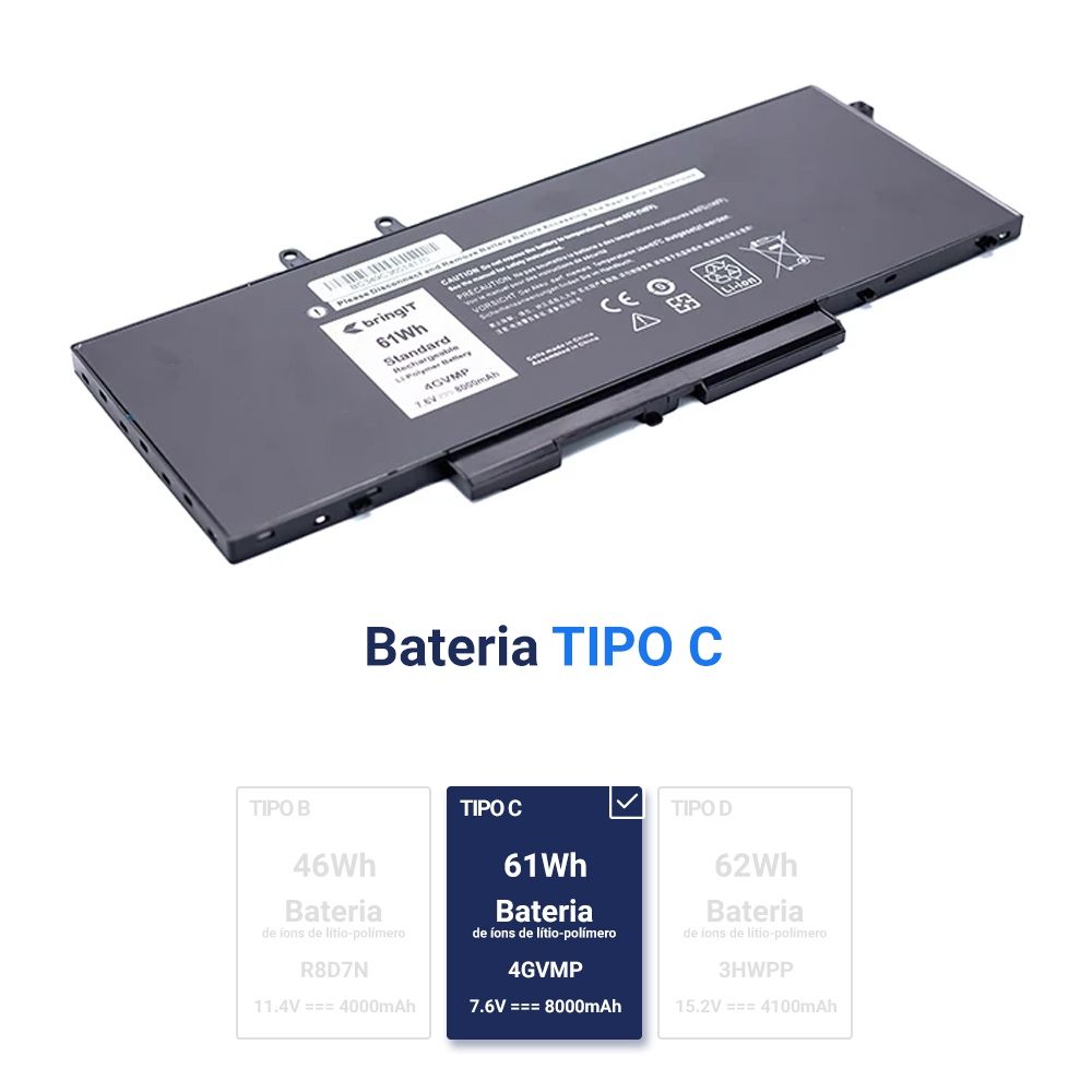 Bateria para Notebook Dell Precision 3541 7.6V 8000mAh