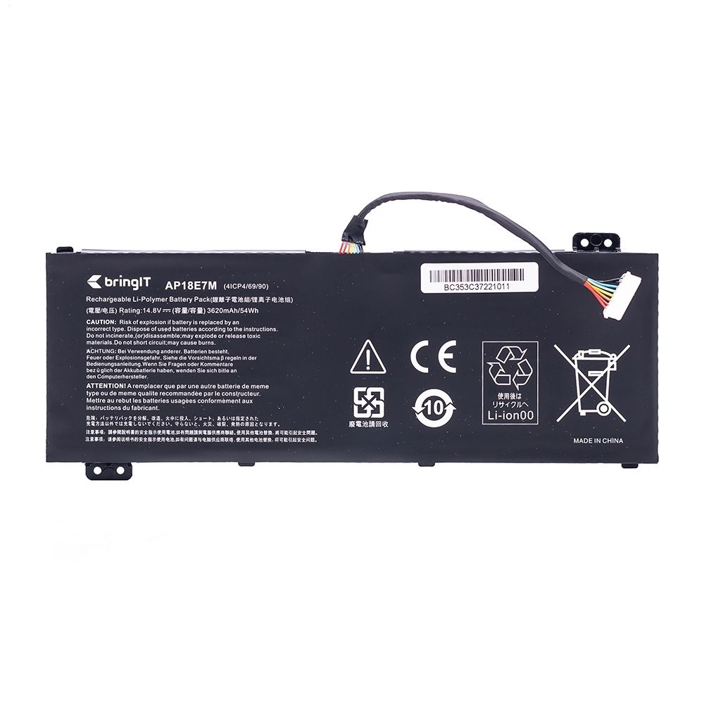 Bateria para Notebook Acer A515-44-R5YZ 14.8 V 3620 mAh com recarga inteligente e 12 meses de garantia