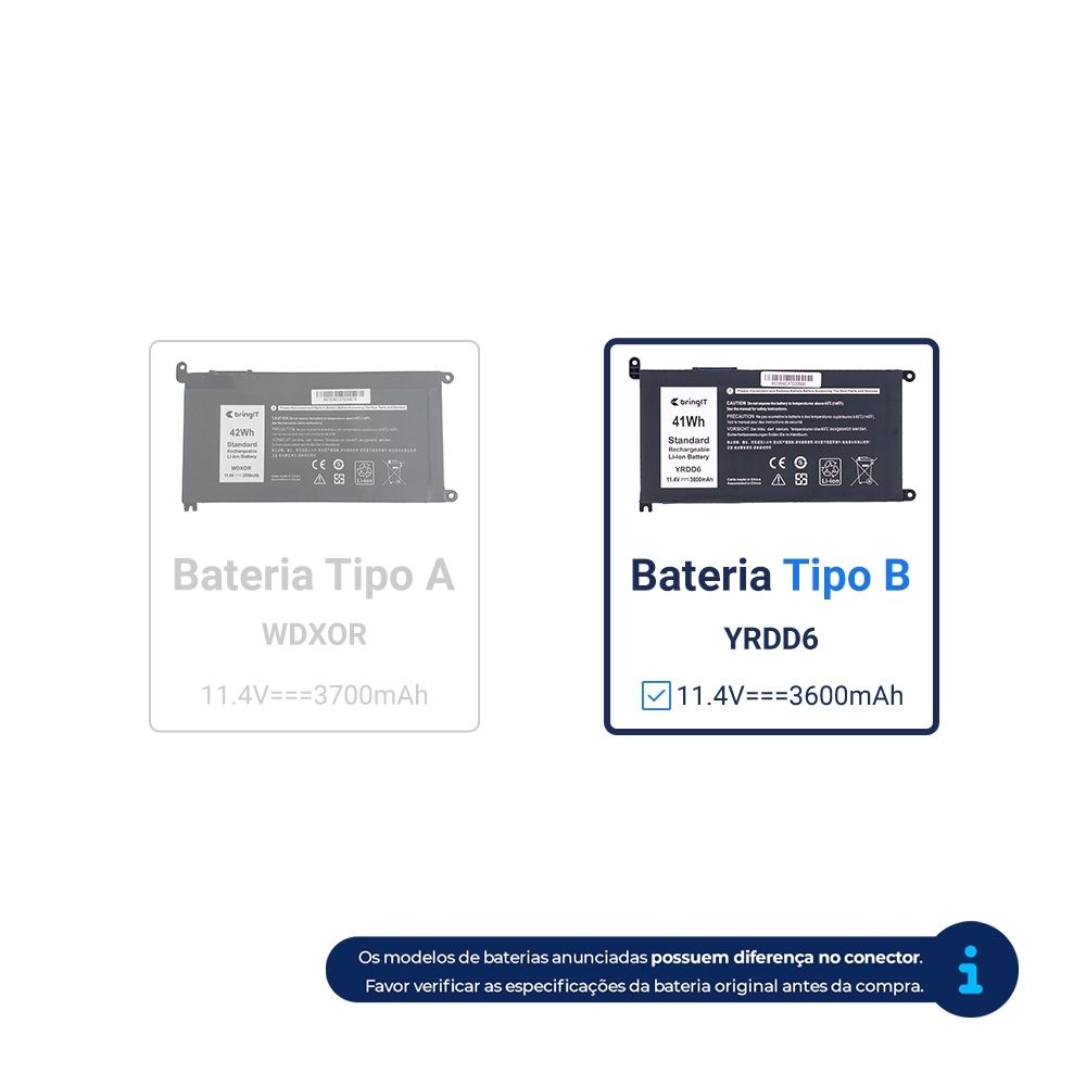 Bateria para Notebook Dell Inspiron 15-3501 3600mAh 11.4V