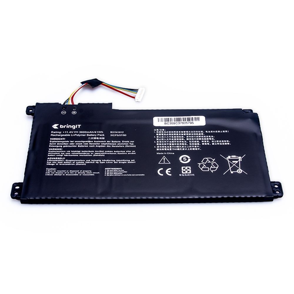 Bateria para Notebook compatível com o Asus E Series E410MA-BV1872X, 11.4 V 3600 mAh, com recarga inteligente e 12 meses de garantia.