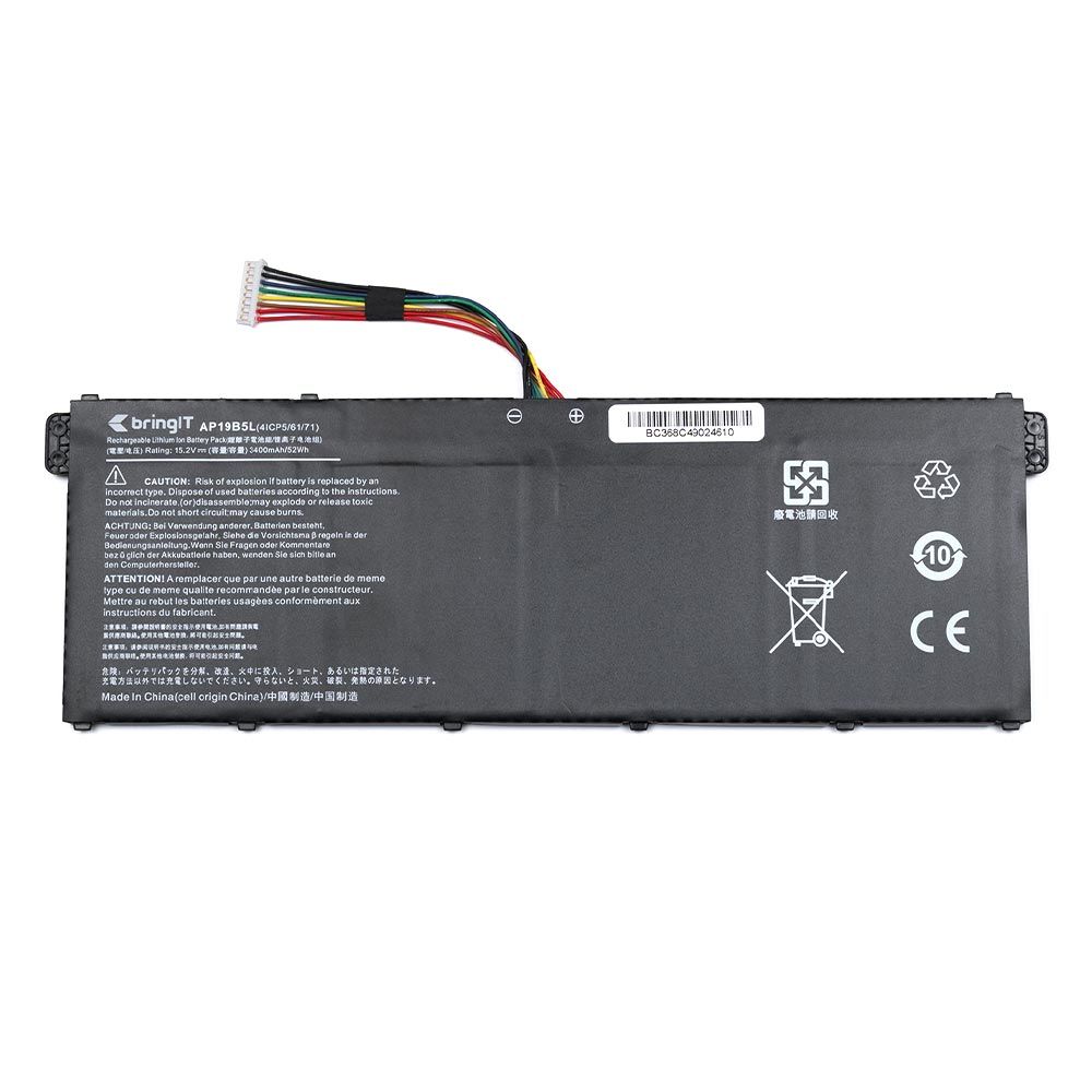 Bateria para Notebook Acer Part Number AP18C8K 15.2V 3400mAh