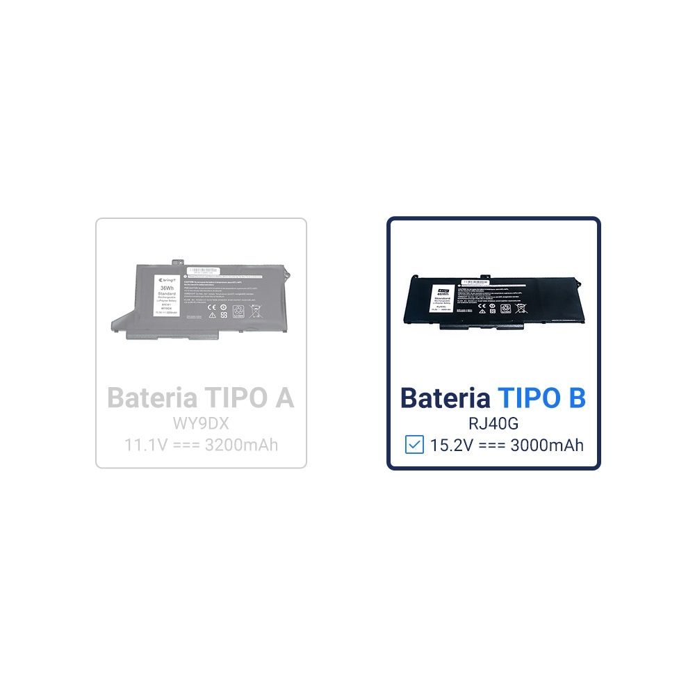 Bateria para Notebook compatível com o Dell Precision RJ40G, 15.2 V 3000 mAh, com recarga inteligente e 12 meses de garantia.