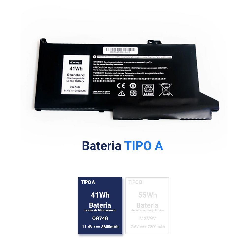 Bateria para Notebook Dell Part Number 0G74G