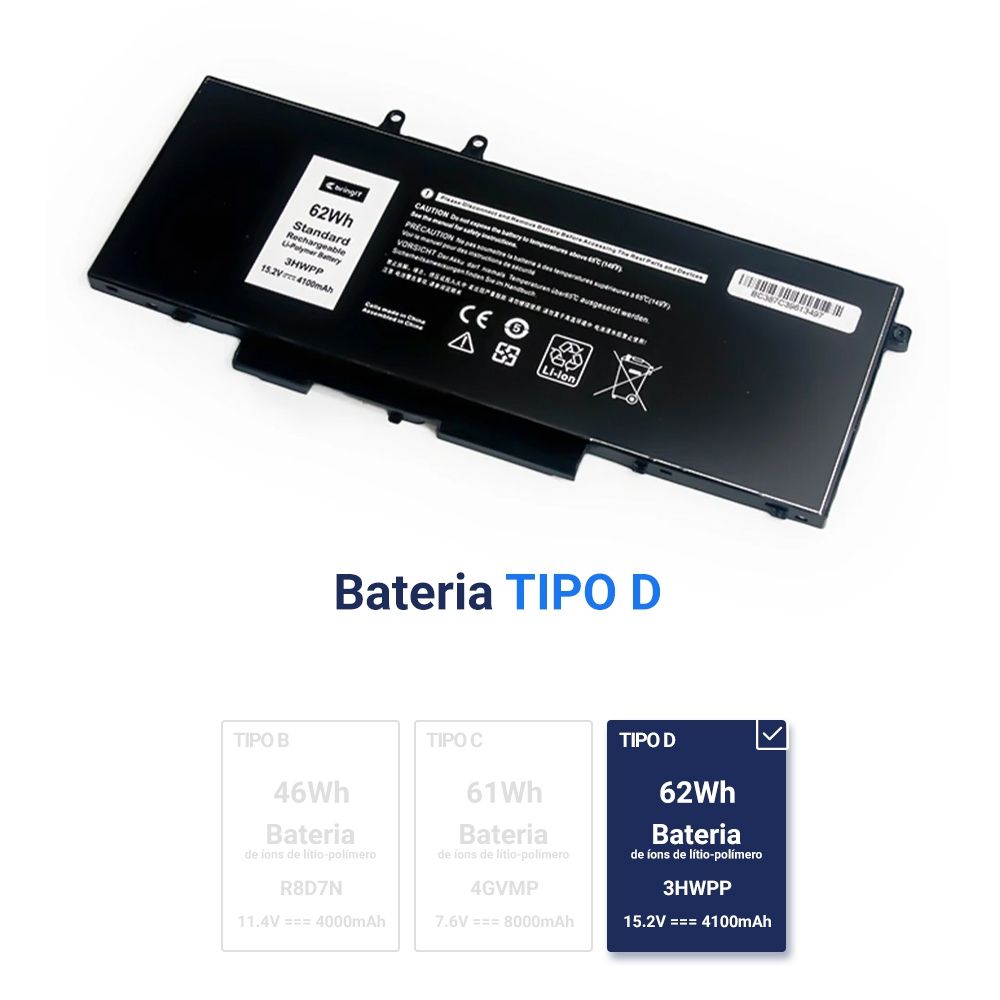 Bateria para Notebook Dell Precision 3551 15.2 V