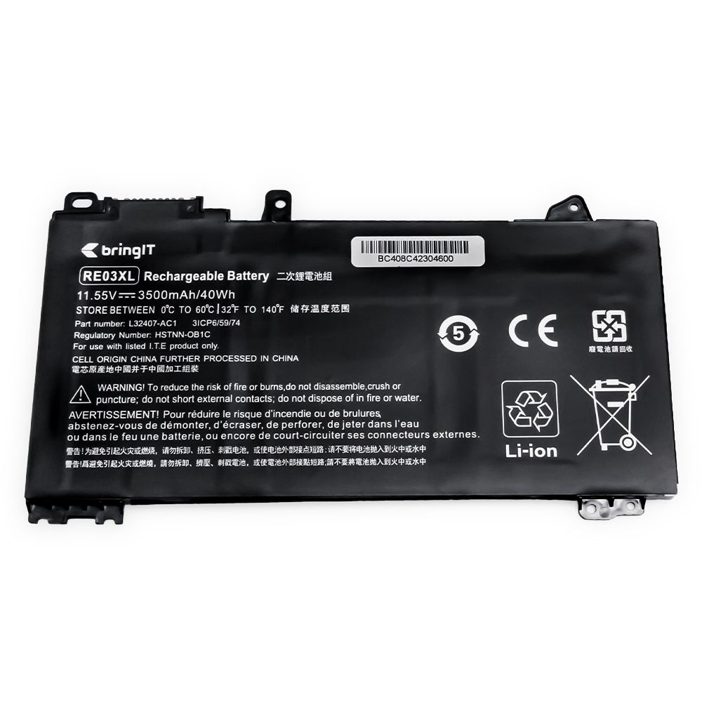 Bateria para Notebook compatível com o Hp Part Number L32407-AC1, 11.55 V 3500 mAh, com recarga inteligente e 12 meses de garantia.