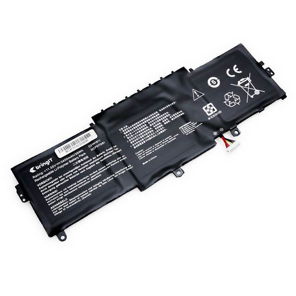 Bateria para Notebook compatível com o Asus Zenbook UX433FA, 11.55 V 3400 mAh, com recarga inteligente e 12 meses de garantia.