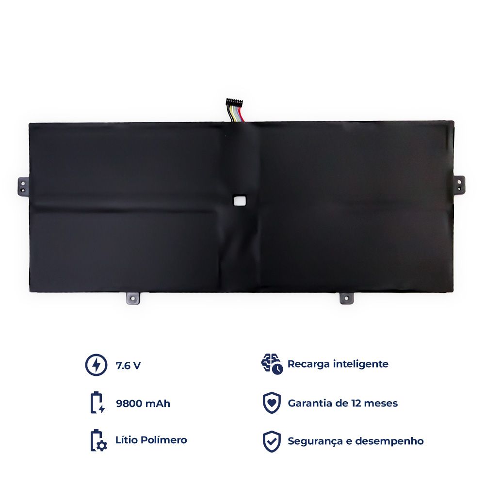 Bateria para Notebook compatível com o Lenovo Yoga 910-13IKB-80VF0091MZ, 7.6 V 9800 mAh, com recarga inteligente e 12 meses de garantia.