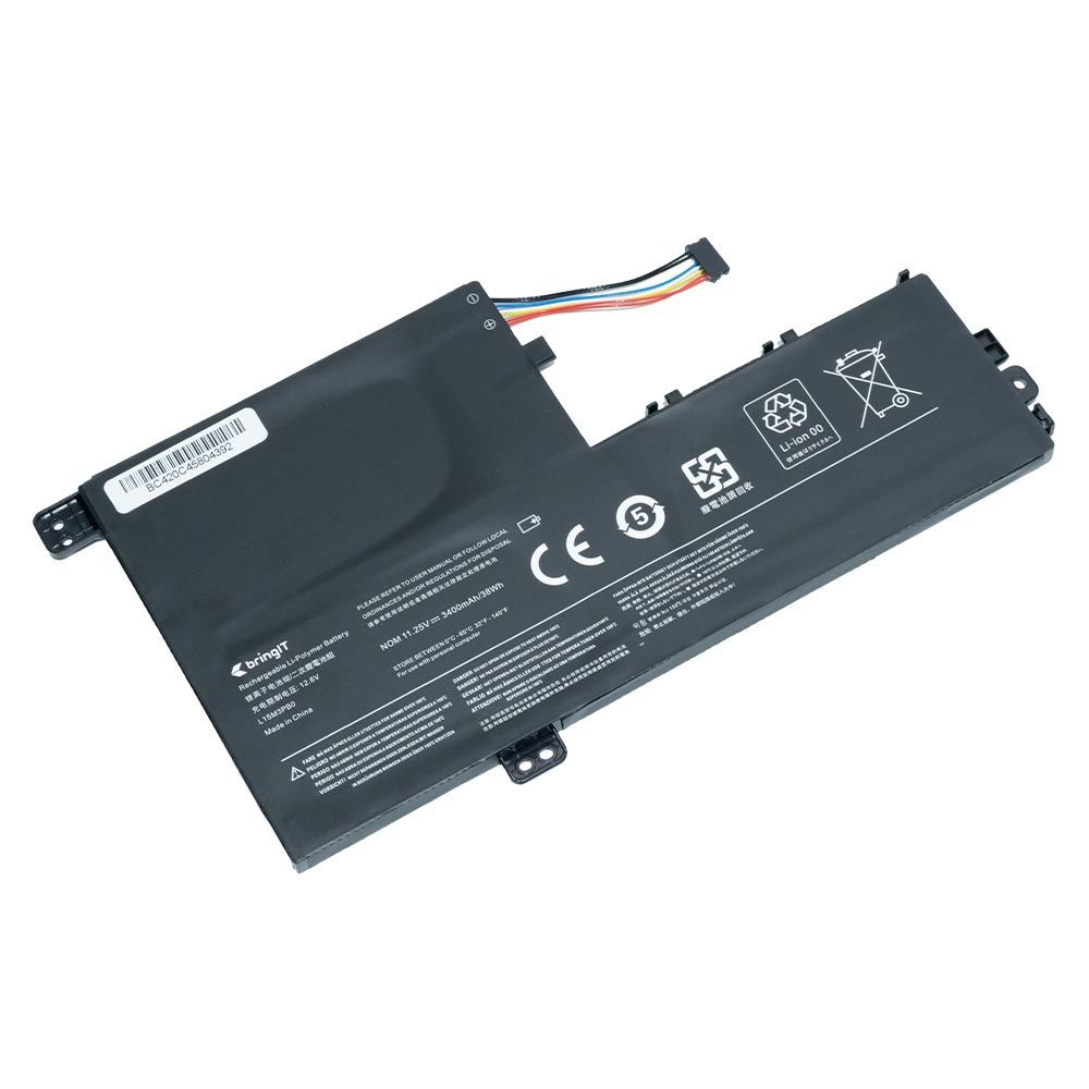 Bateria para Notebook Lenovo 330S-15ARR 11.25V 3400mAh com recarga inteligente e 12 meses de garantia