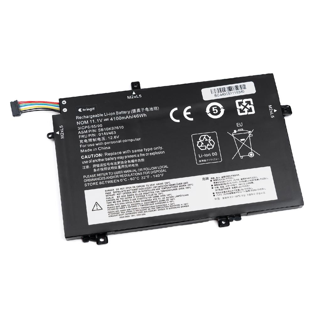 Bateria para Notebook Part Number SB10K97613 11.1 V 4100 mAh com recarga inteligente e 12 meses de garantia