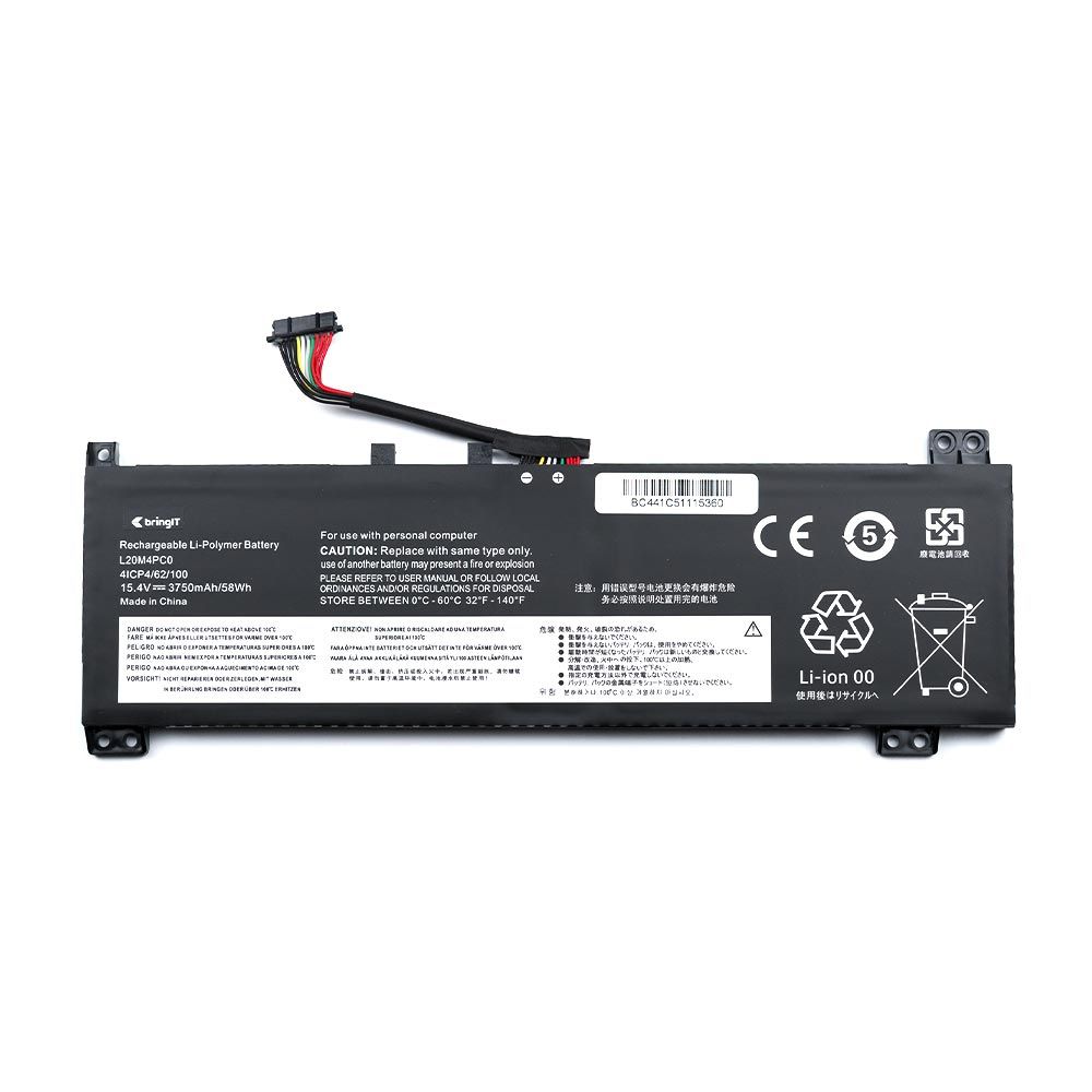 Bateria para Notebook Lenovo Legion 5 15ACH6-82JW002TFR 15.4 V 3750 mAh com recarga inteligente e 12 meses de garantia