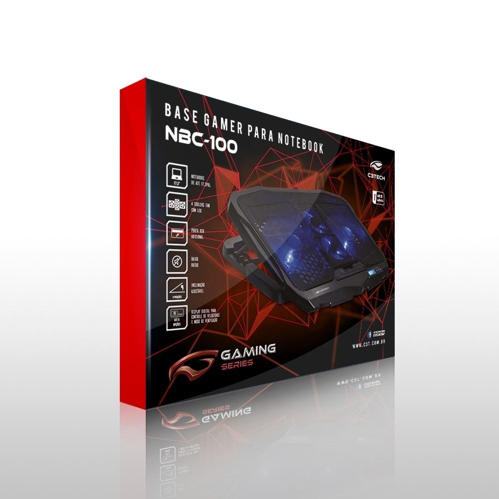 Base com 4 Coolers para Notebook C3Tech NBC-100BK