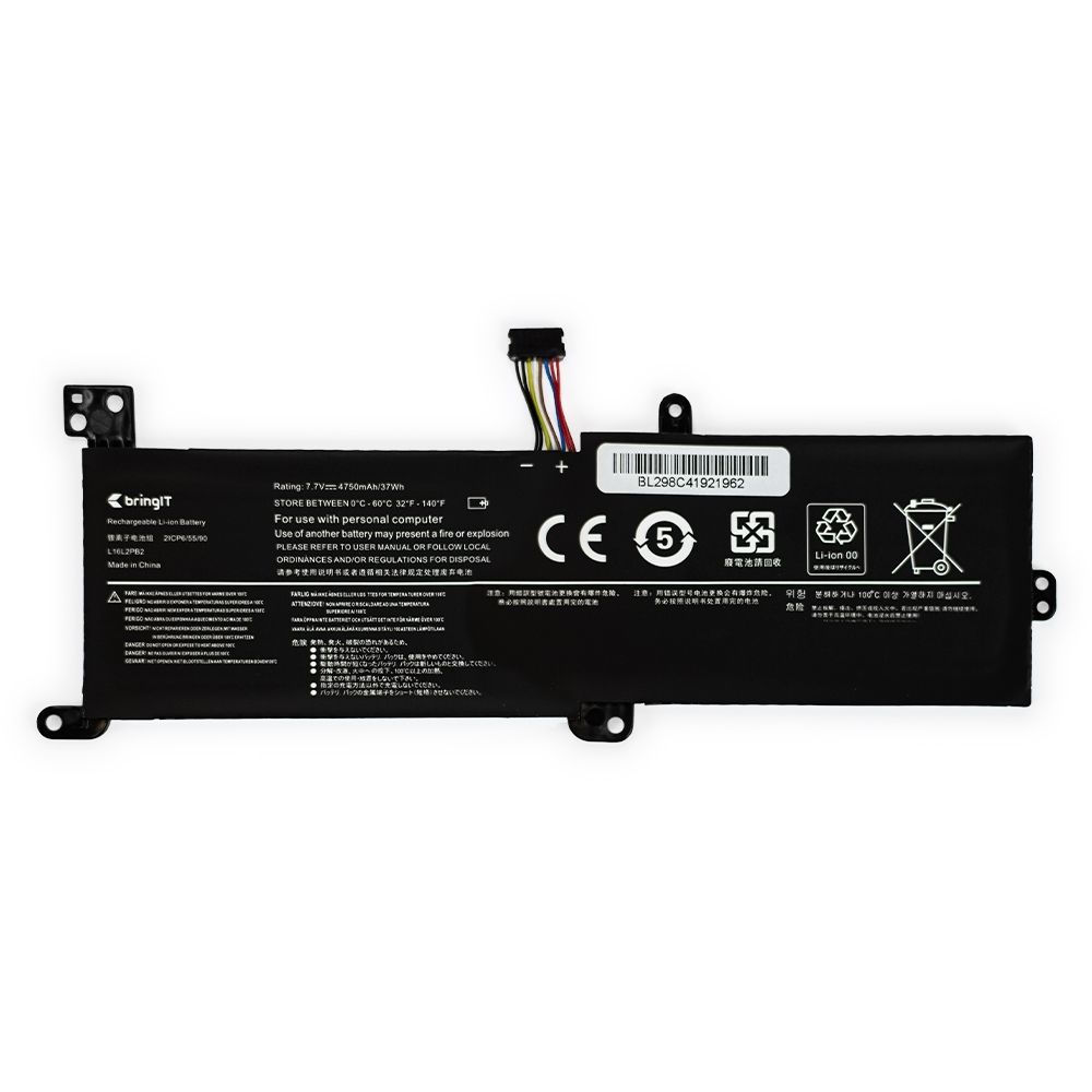 Bateria para Notebook compatível com o Lenovo Ideapad 320-15ABR, 7.7 V 4750 mAh, com recarga inteligente e 12 meses de garantia.
