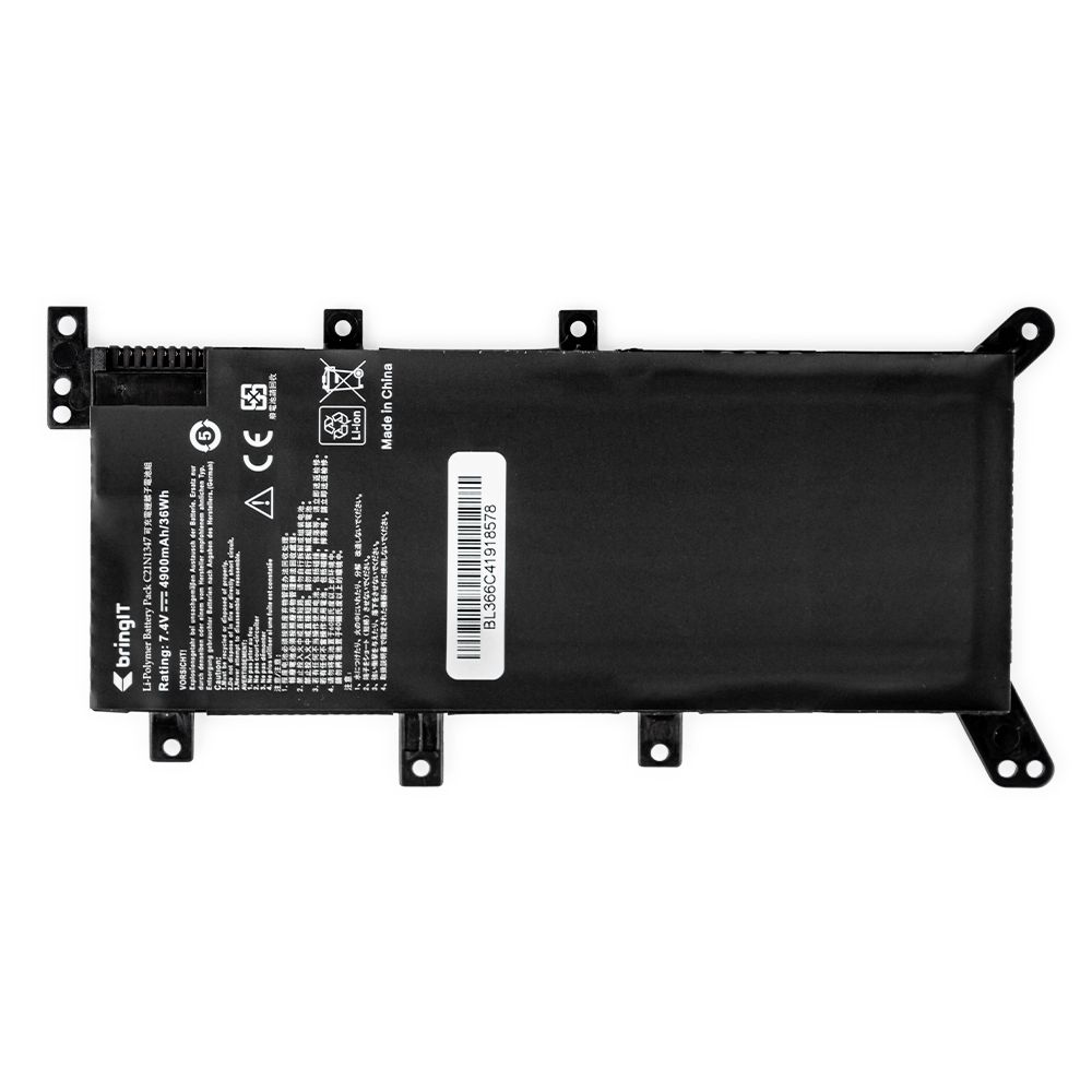 Bateria para Notebook compatível com o Asus K Series K555LB-BRA-DM451T, 7.4 V 4900 mAh, com recarga inteligente e 12 meses de garantia.