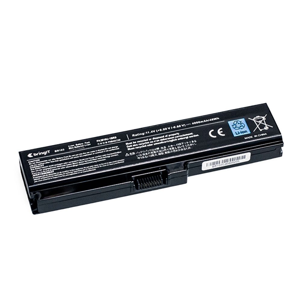 Bateria para Notebook compatível com o Toshiba Satellite C650, 10.8 V 4000 mAh, com recarga inteligente e 12 meses de garantia.