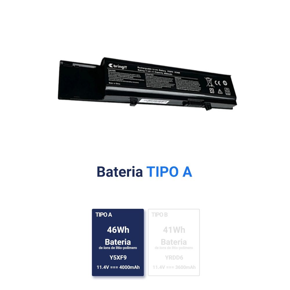 Bateria para Notebook Dell Part Number 04GN0G 11.4V 4000mAh com recarga inteligente e 12 meses de garantia