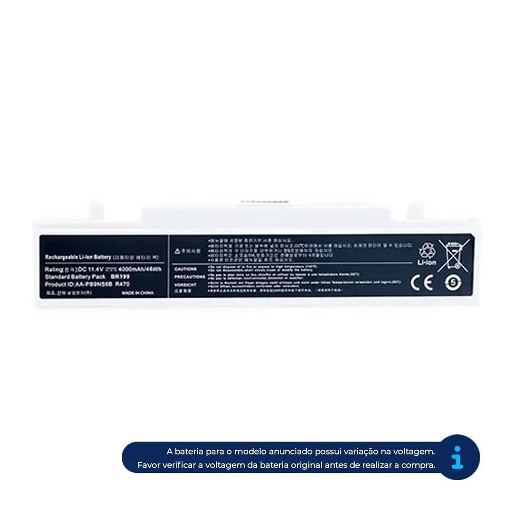 Bateria para Notebook Samsung Part Number AA-PB9NS6W 11.4V 4000mAh
