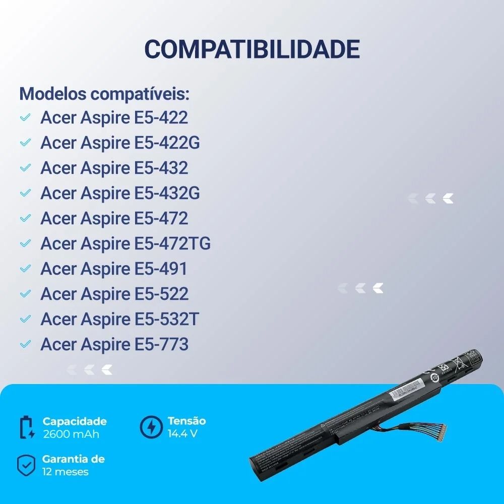 Bateria para Notebook Acer Aspire E5-473TG 2000mAh 14.8V