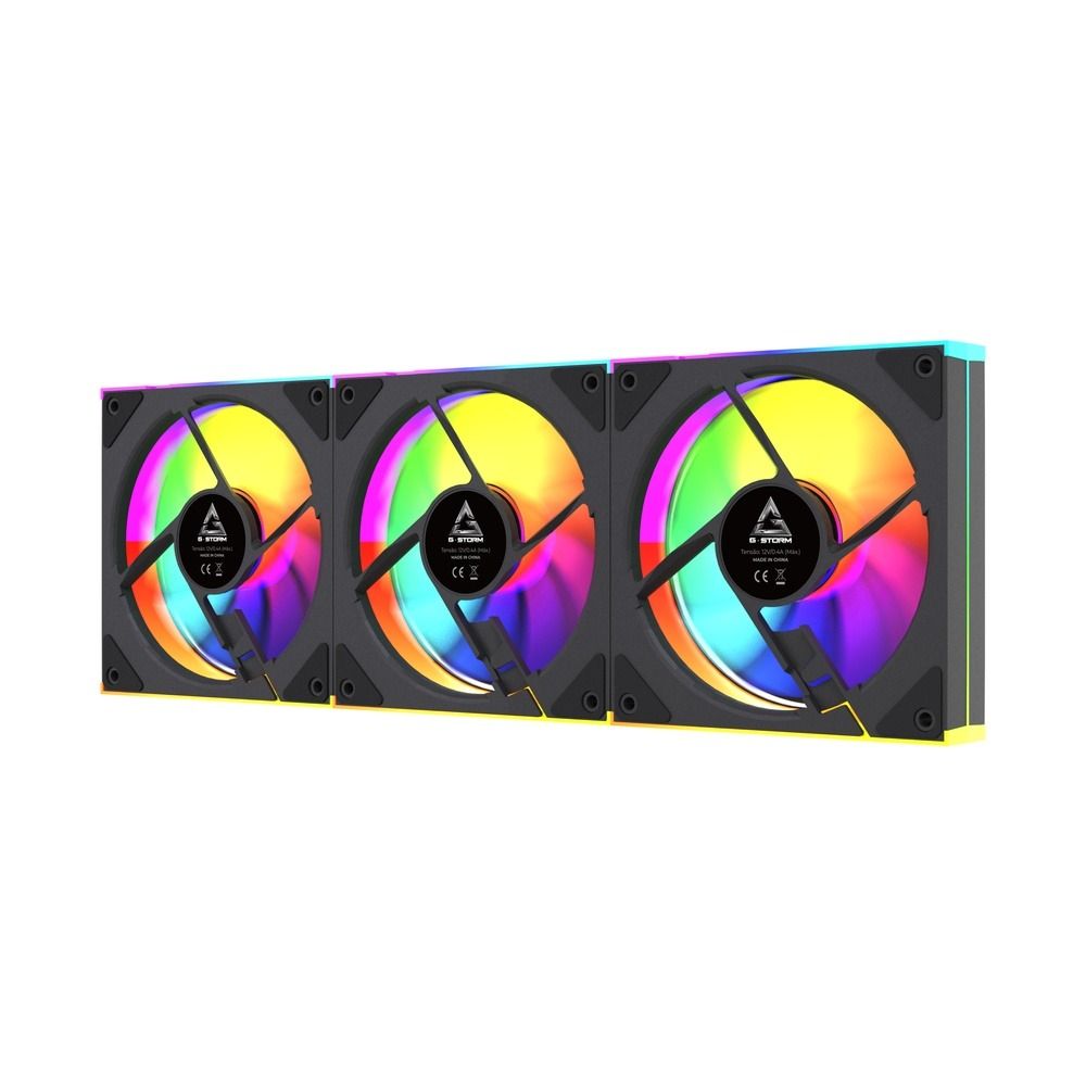 Kit com 3 Fans GStorm Frost 120mm ARGB PWM Preto