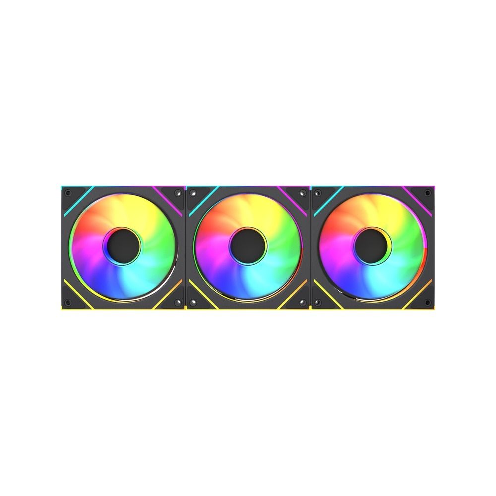 Kit com 3 Fans GStorm Frost 120mm ARGB PWM Preto